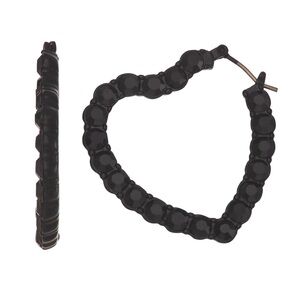 Simply Vera Vera Wang Jet Tone Click-lt Heart Hoop Earrings